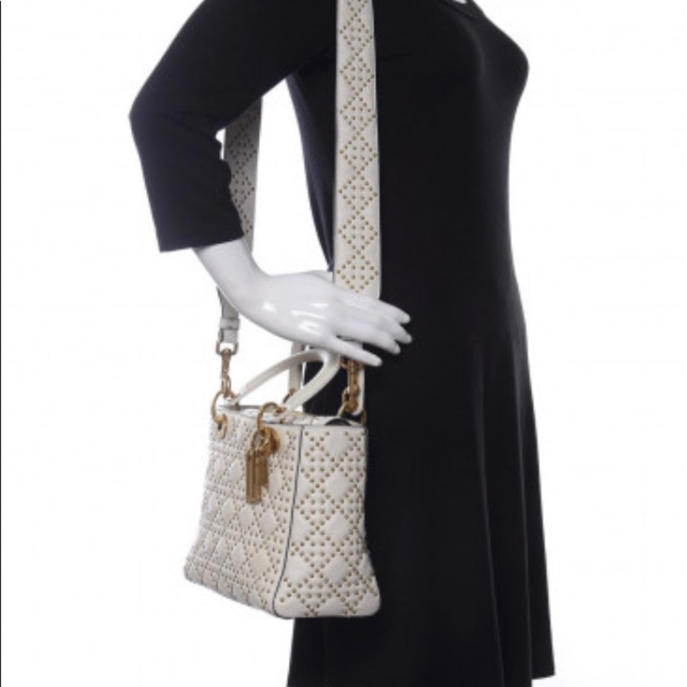 Christian Dior calfskin cannage brass studded medium Lady DIOR - Picture 3 of 13